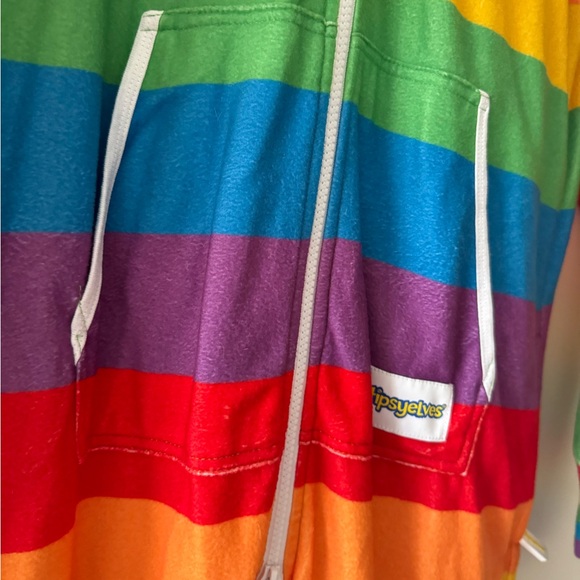 Tipsy Elves Fleece Rainbow Pride w/ Hoodie Onesie Unisex Small - Picture 8 of 11